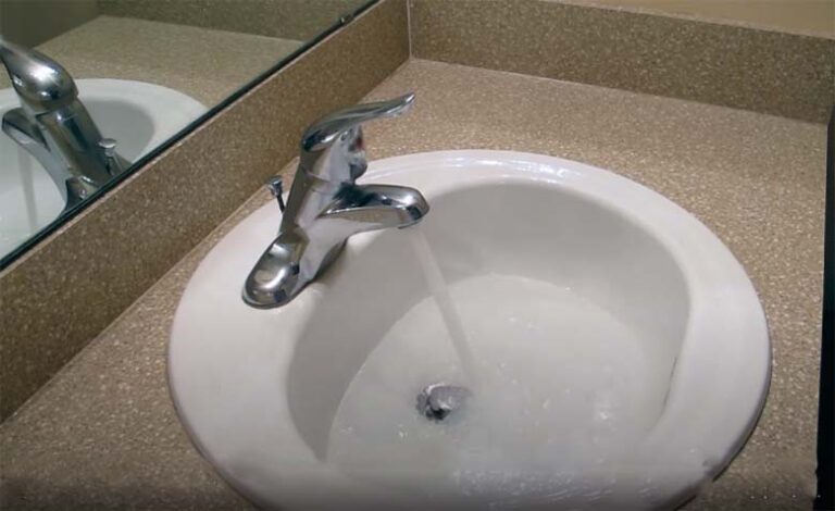 bathroom sink not level